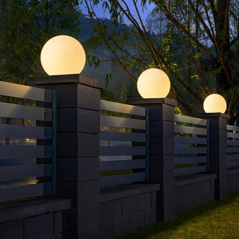 Lunara Moon Globe Pillar Outdoor Light
