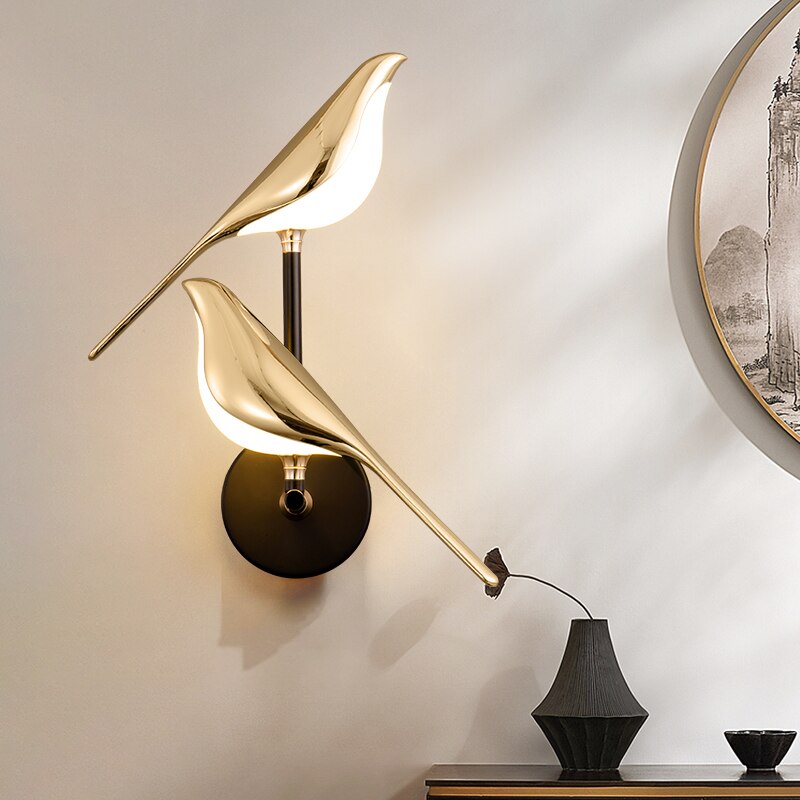 LED Aviary Bird Wall Light Aluminium Acrylic 3000K