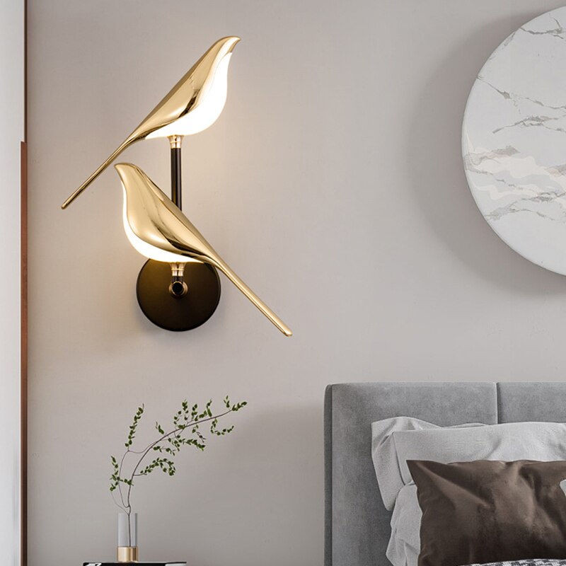 LED Aviary Bird Wall Light Aluminium Acrylic 3000K