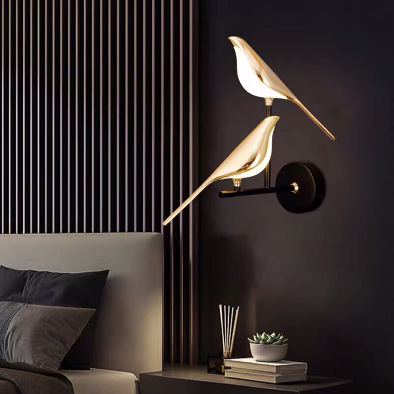 LED Aviary Bird Wall Light Aluminium Acrylic 3000K