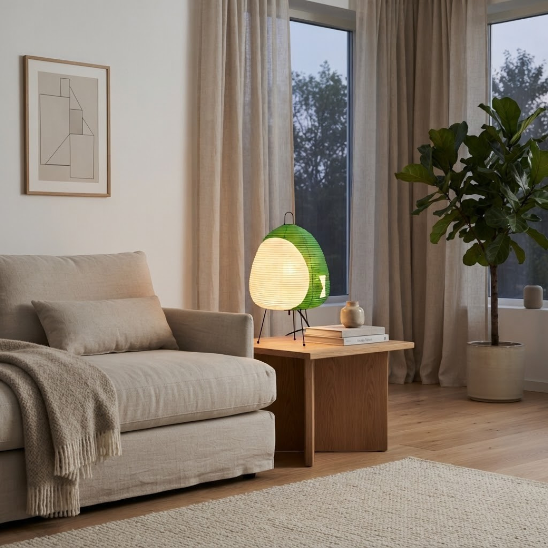 Japanese Rice Paper Table Lamp with 3 Color Temperatures