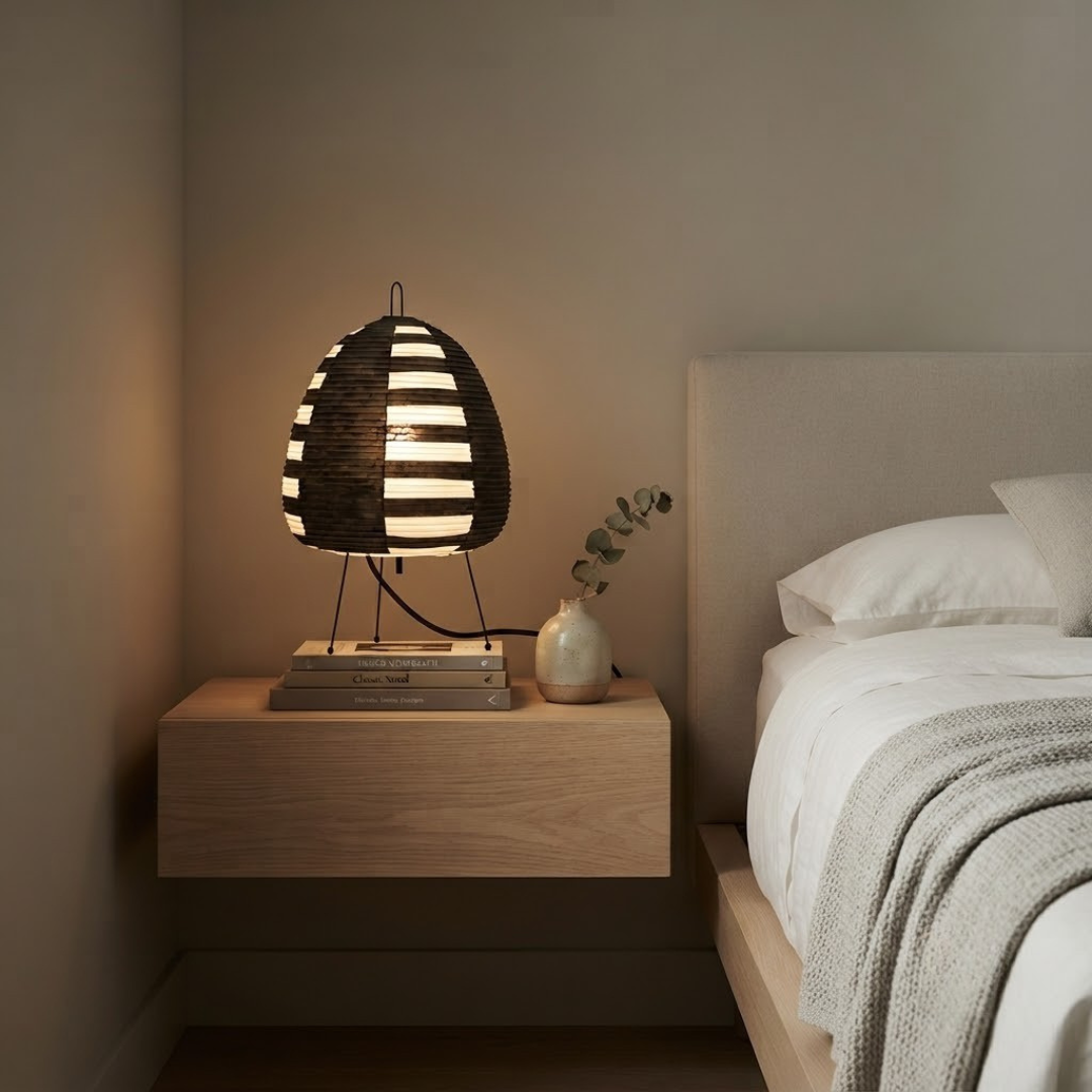 Japanese Rice Paper Table Lamp with 3 Color Temperatures