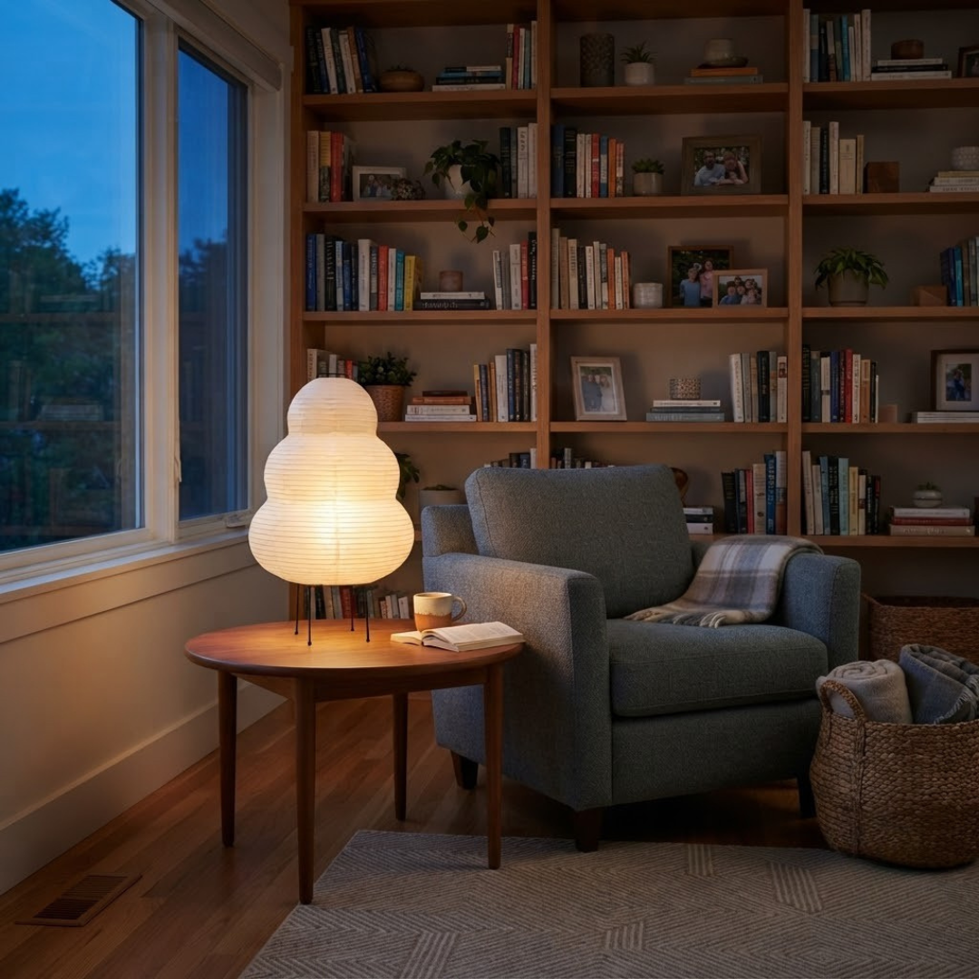 Japanese Rice Paper Table Lamp with 3 Color Temperatures