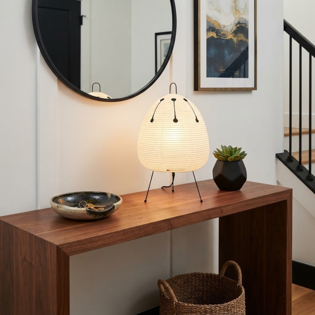 Japanese Rice Paper Table Lamp with 3 Color Temperatures