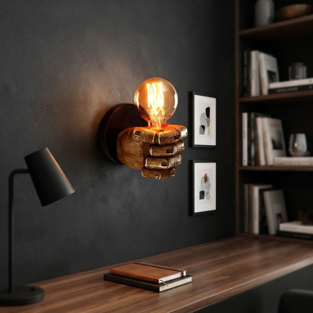 Vintage Fist Wall Lamp