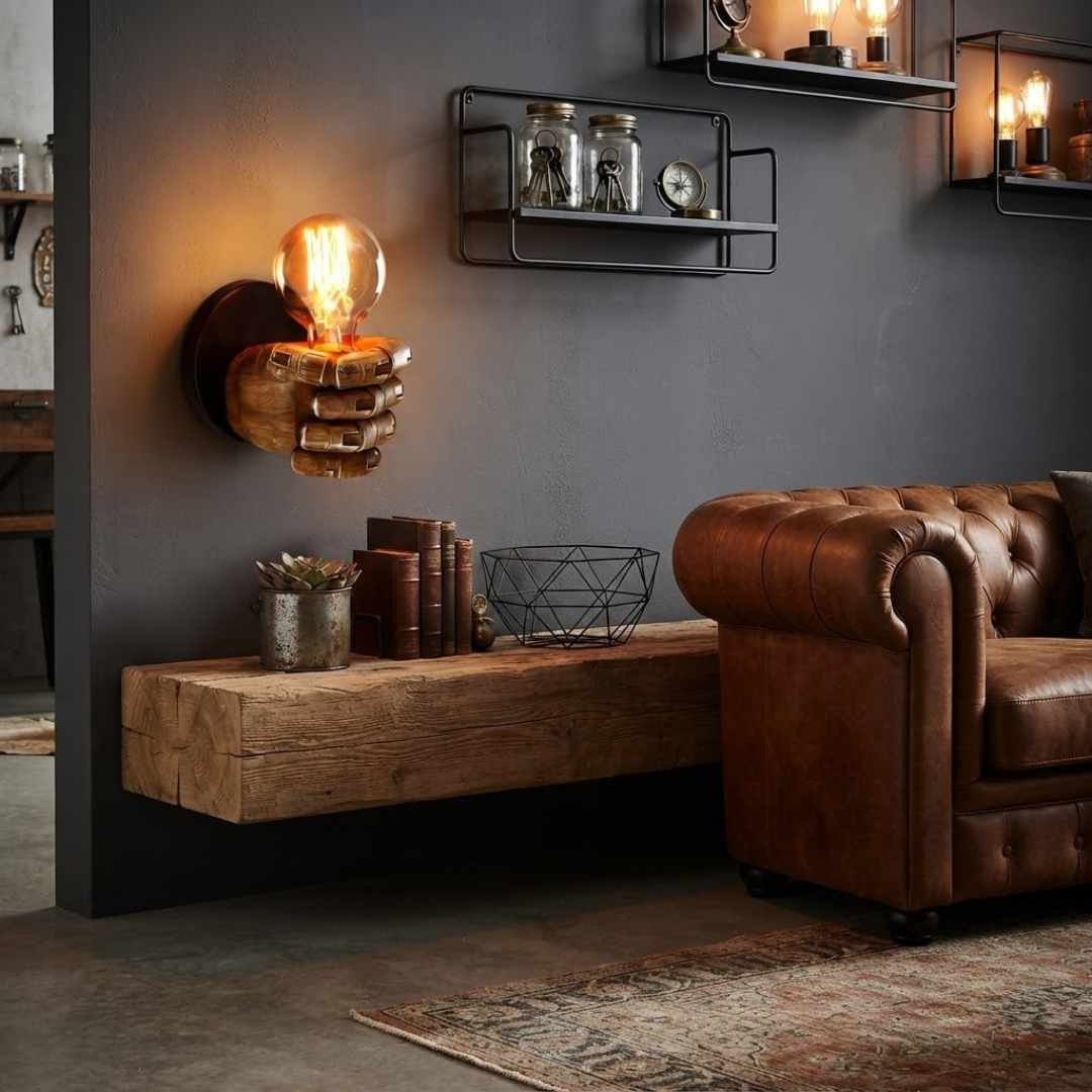 Vintage Fist Wall Lamp