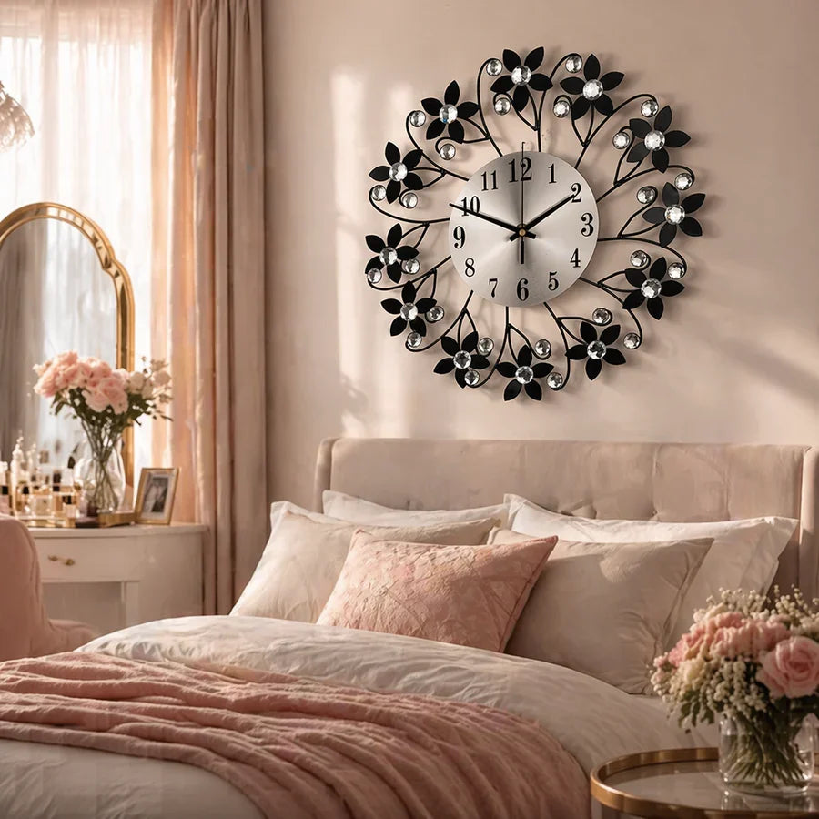 Crystal Bloom Artisan Wall Clock