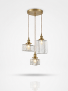Retro Glass Pendant Light Gold Finish E27