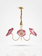 Glass Flower Chandelier Vintage 3 or 6 Head
