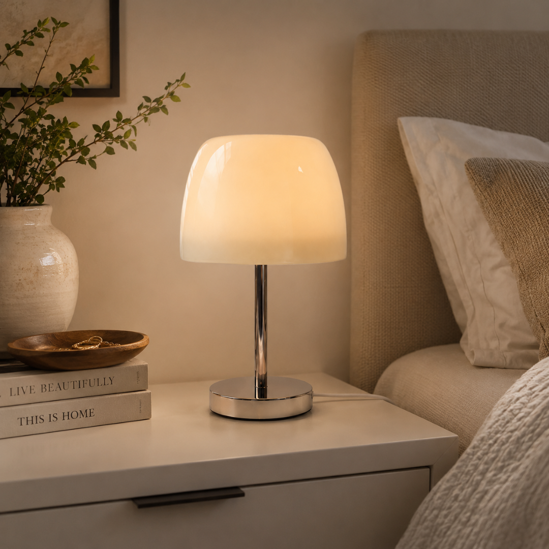 Metal & Glass Table Lamp