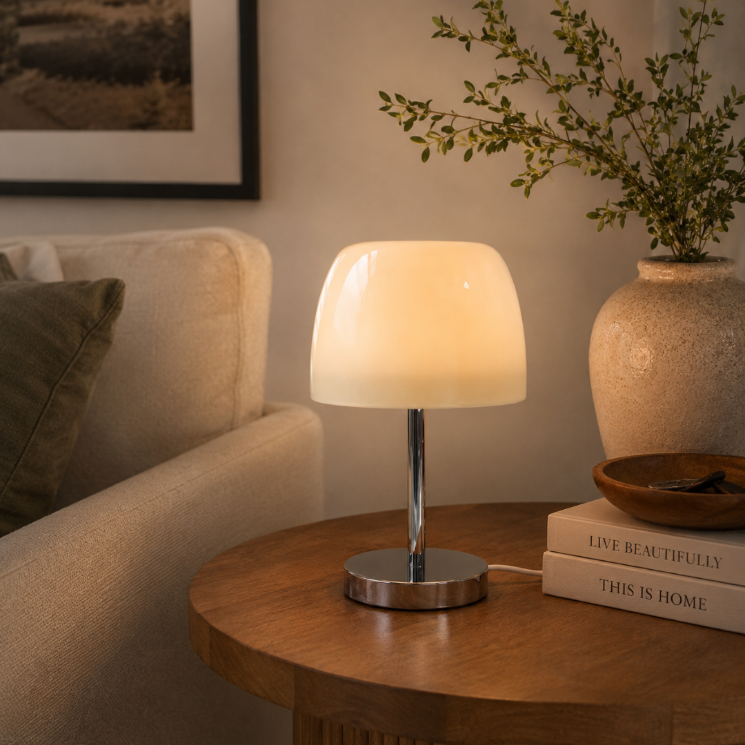 Metal & Glass Table Lamp