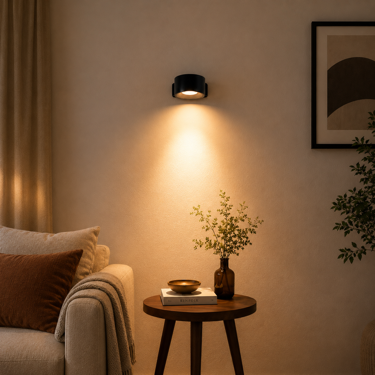 Rechargeable touch LED Wall Light Magnetic Mount Round
