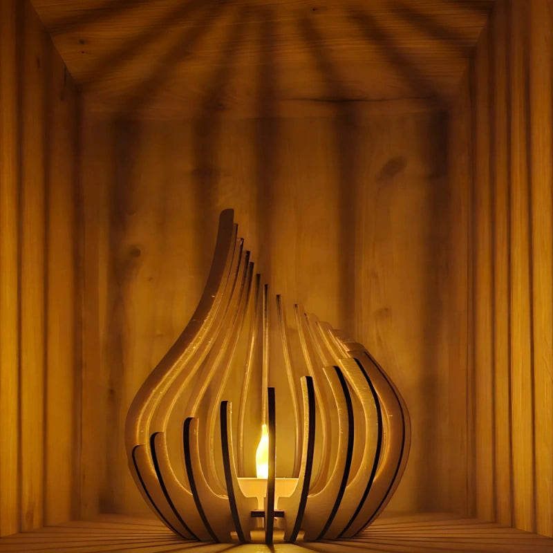 Whisperdrop Wooden Candle Holder