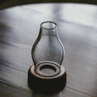 Glass Tealight Candle Holder with Bamboo Base