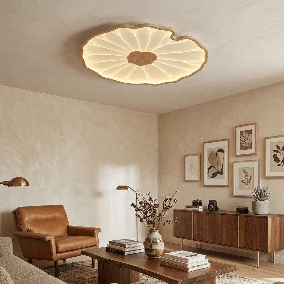 Luna Leaf Ceiling Light | Acrylic Flush Mount Design, Ambient LED Lighting 3