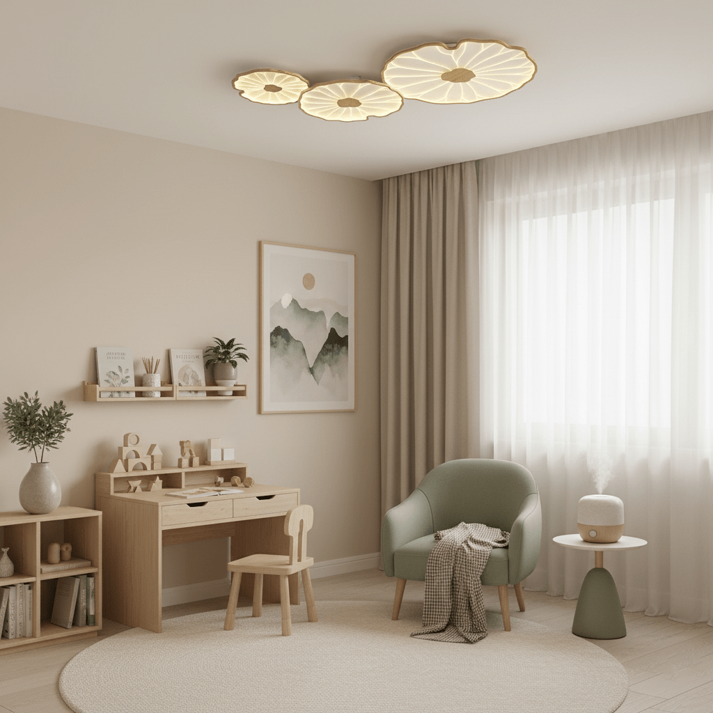 Luna Leaf Ceiling Light | Acrylic Flush Mount Design, Ambient LED Lighting 6