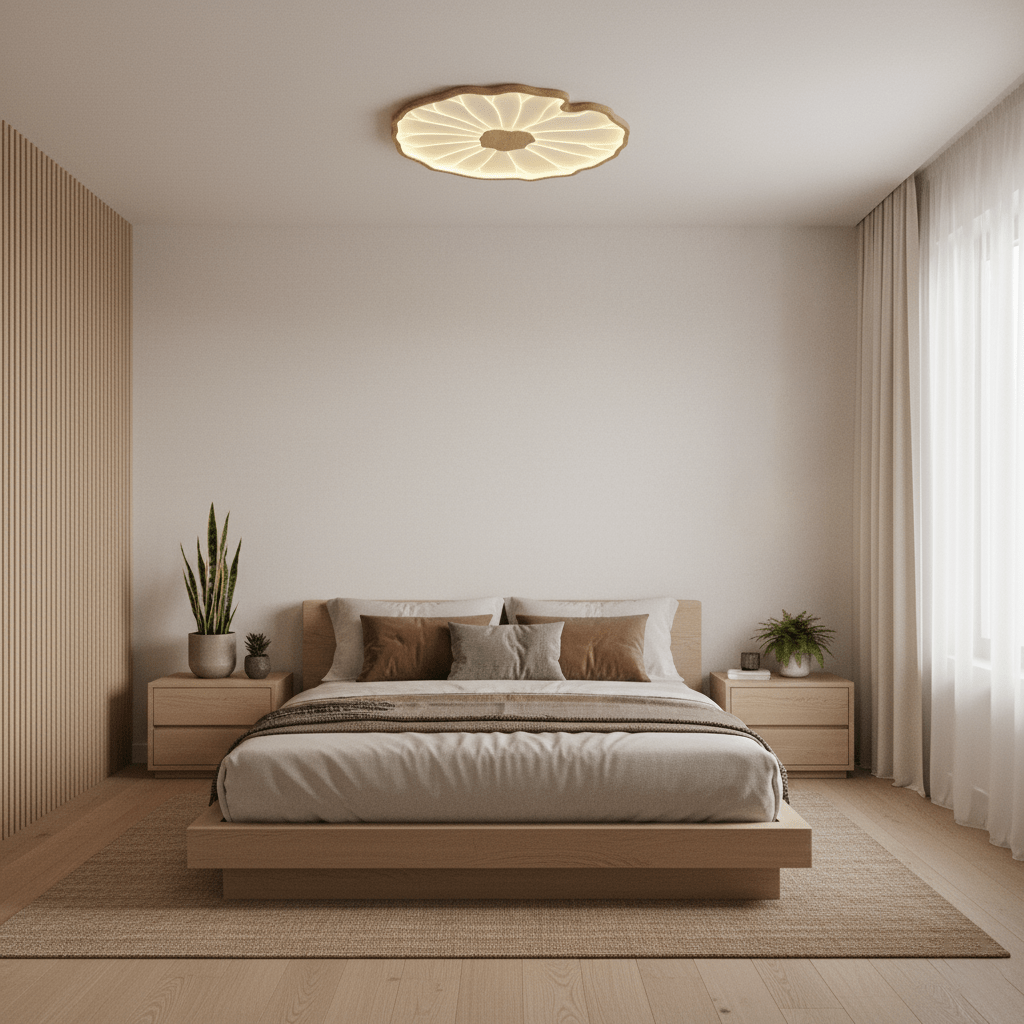 Luna Leaf Ceiling Light | Acrylic Flush Mount Design, Ambient LED Lighting 7