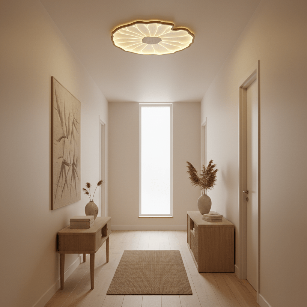 Luna Leaf Ceiling Light | Acrylic Flush Mount Design, Ambient LED Lighting 8