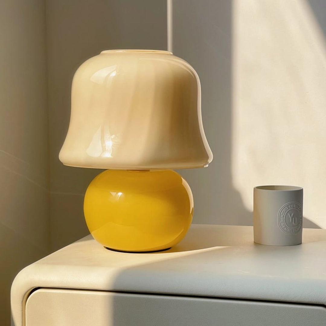 Glass Table Lamp Mushroom Shape