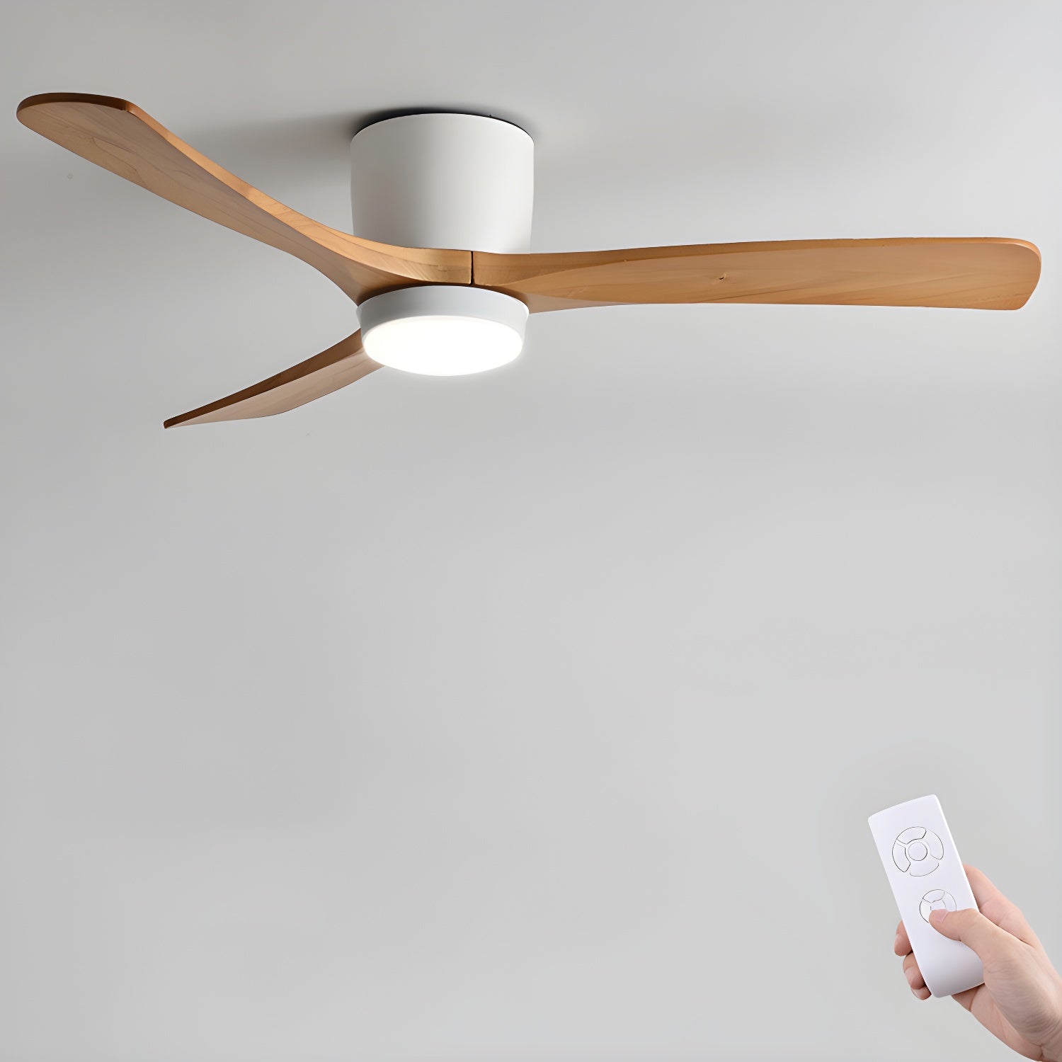 Nora Ceiling Fan | Wooden Design with LED Light, Energy Efficient 12