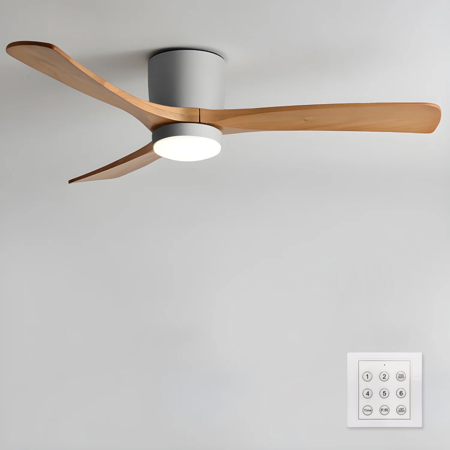Nora Ceiling Fan | Wooden Design with LED Light, Energy Efficient 9