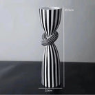 Striped Polyresin Candle Holder with Twisted Knot Accent