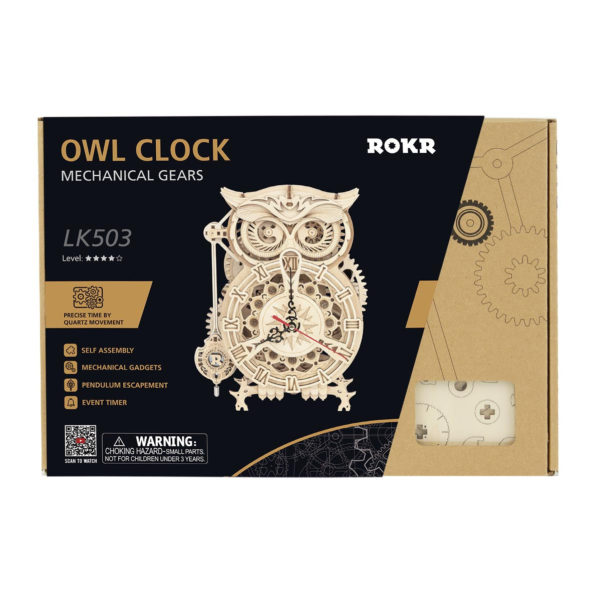 Wise Owl Mechanical Clock Puzzle
