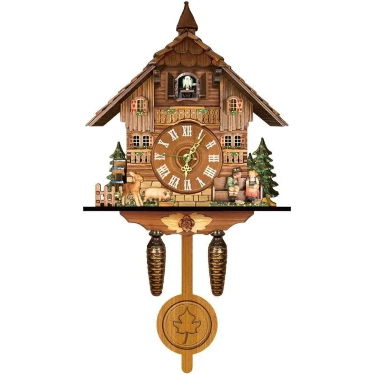 Chalet-Inspired Wooden Cuckoo Wall Clock