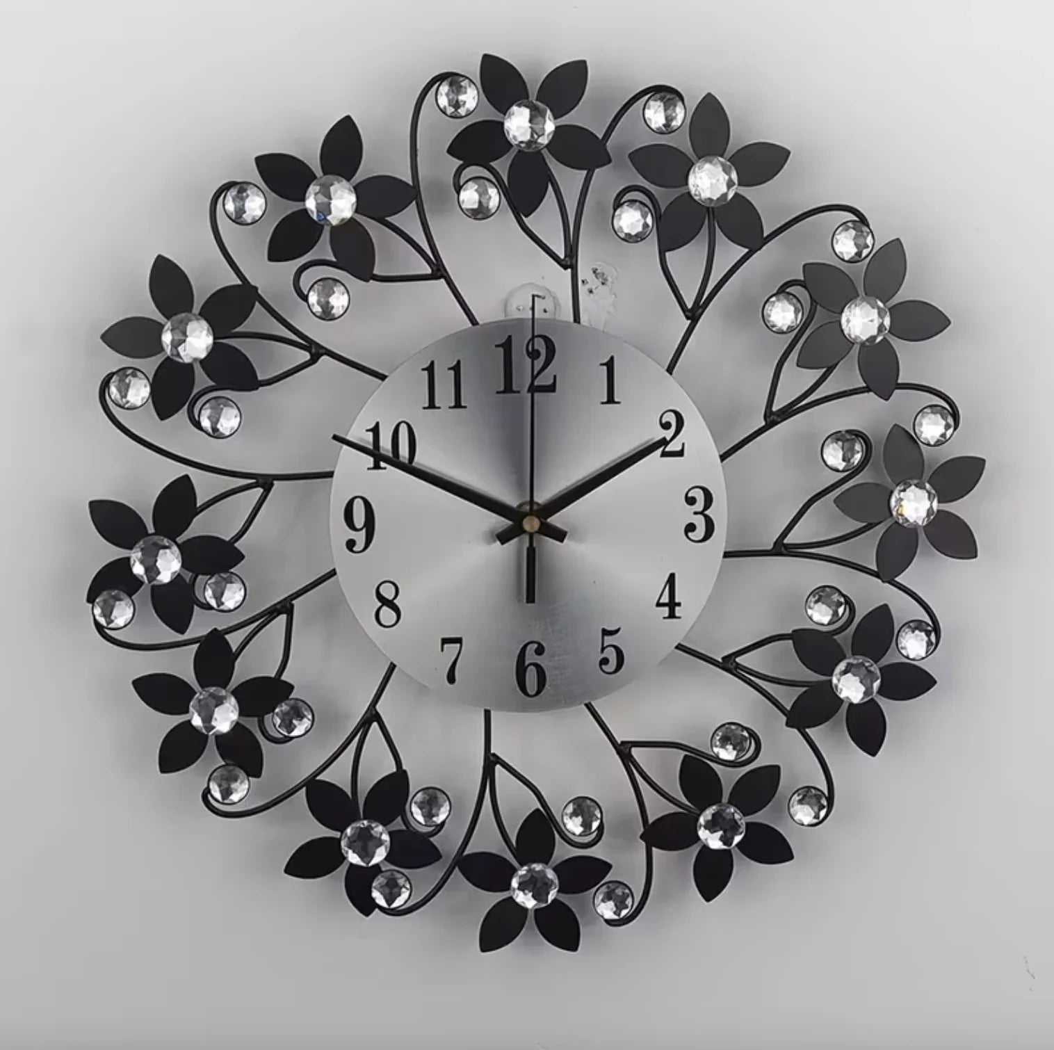 Crystal Bloom Artisan Wall Clock