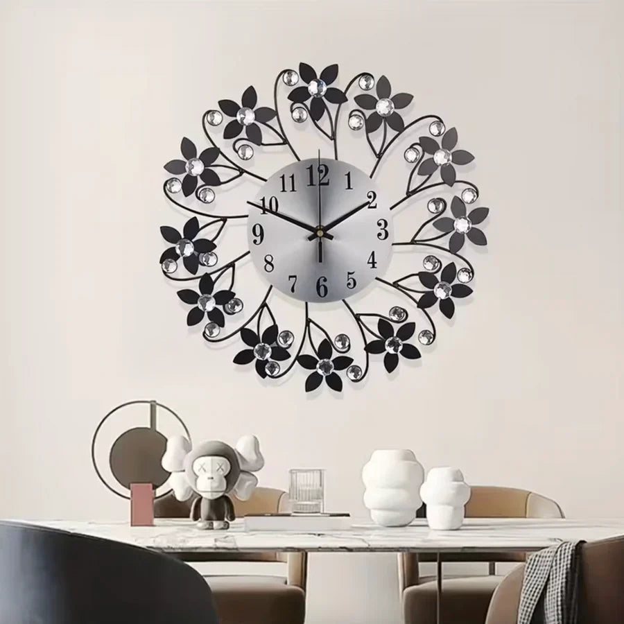 Crystal Bloom Artisan Wall Clock