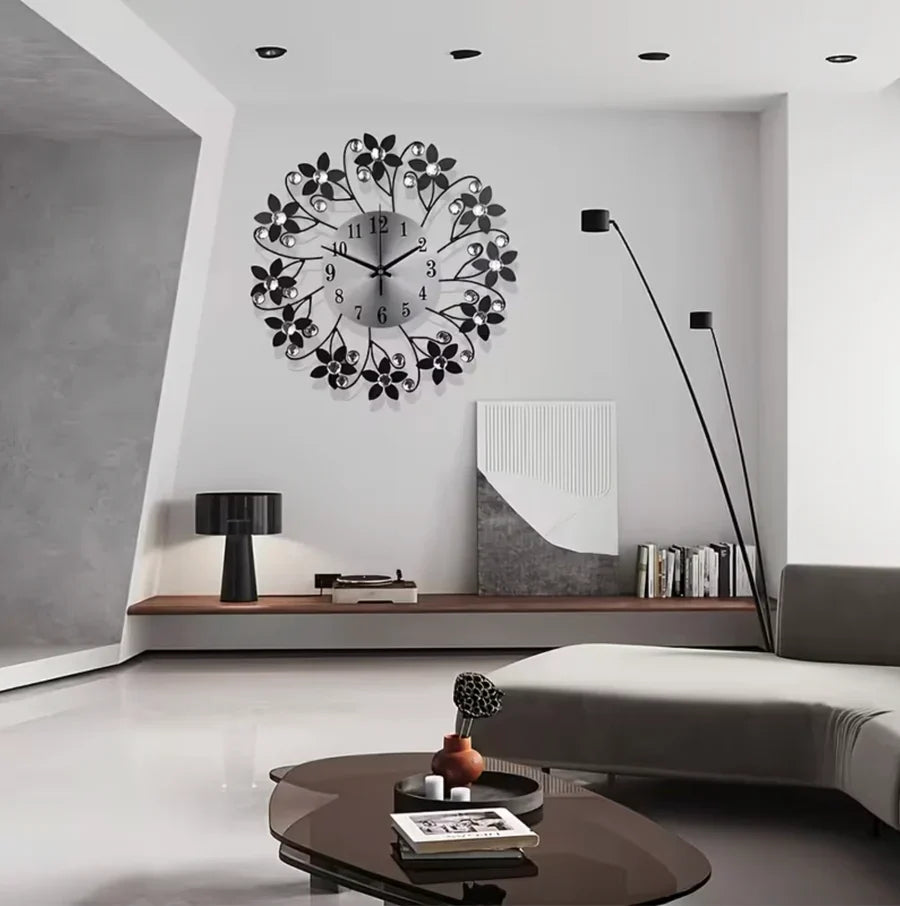 Crystal Bloom Artisan Wall Clock