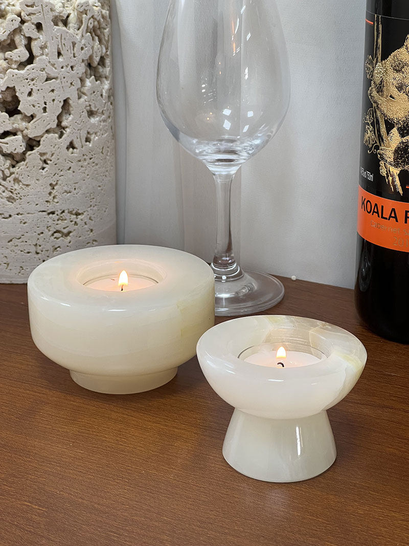 Artisan Stone Candle Holder