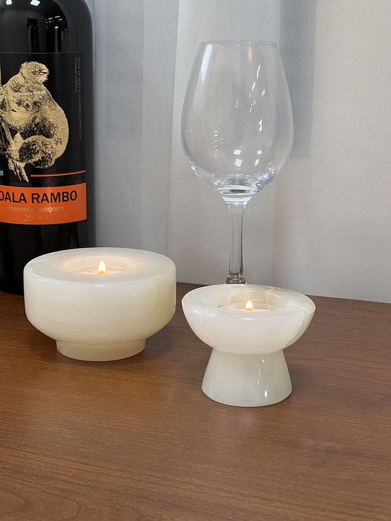 Artisan Stone Candle Holder