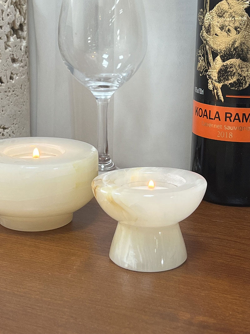 Artisan Stone Candle Holder