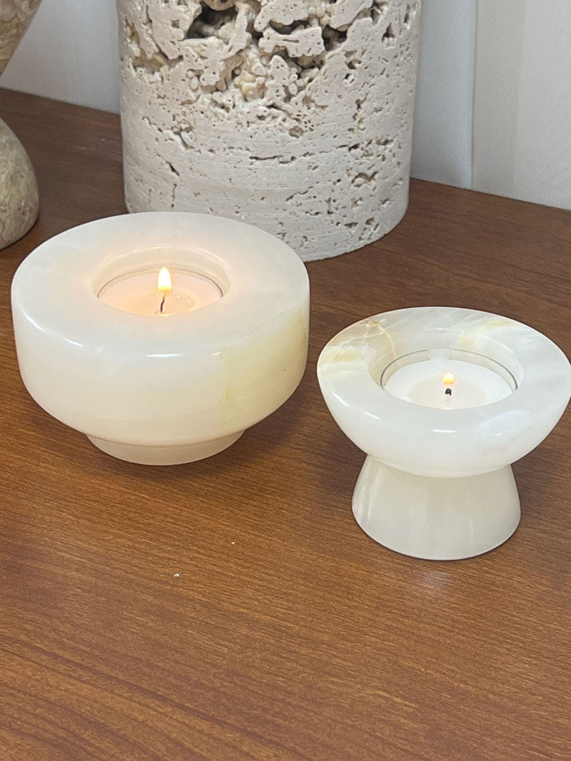 Artisan Stone Candle Holder
