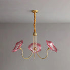 Glass Flower Chandelier Vintage 3 or 6 Head