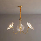 Glass Flower Chandelier Vintage 3 or 6 Head