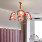 Glass Flower Chandelier Vintage 3 or 6 Head
