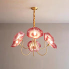 Glass Flower Chandelier Vintage 3 or 6 Head