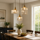 Retro Glass Pendant Light Gold Finish E27
