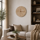 Beige Travertine Wall Clock Lamp