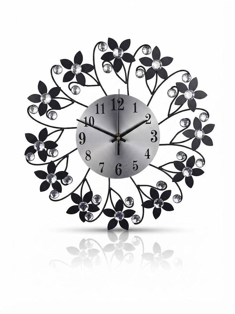 Crystal Bloom Artisan Wall Clock